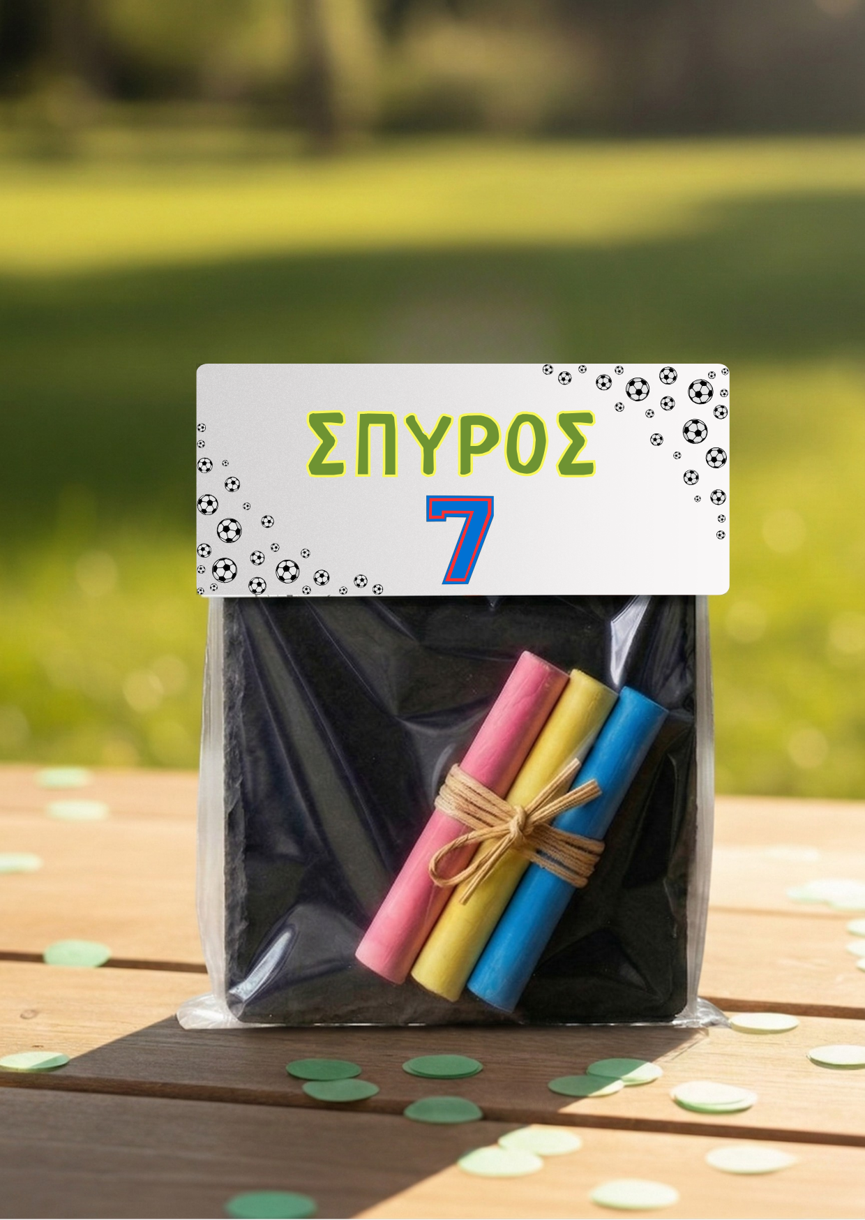 Δώρο πάρτυ μαυροπίνακας με κιμωλίες συλλογής «Goaaal!»