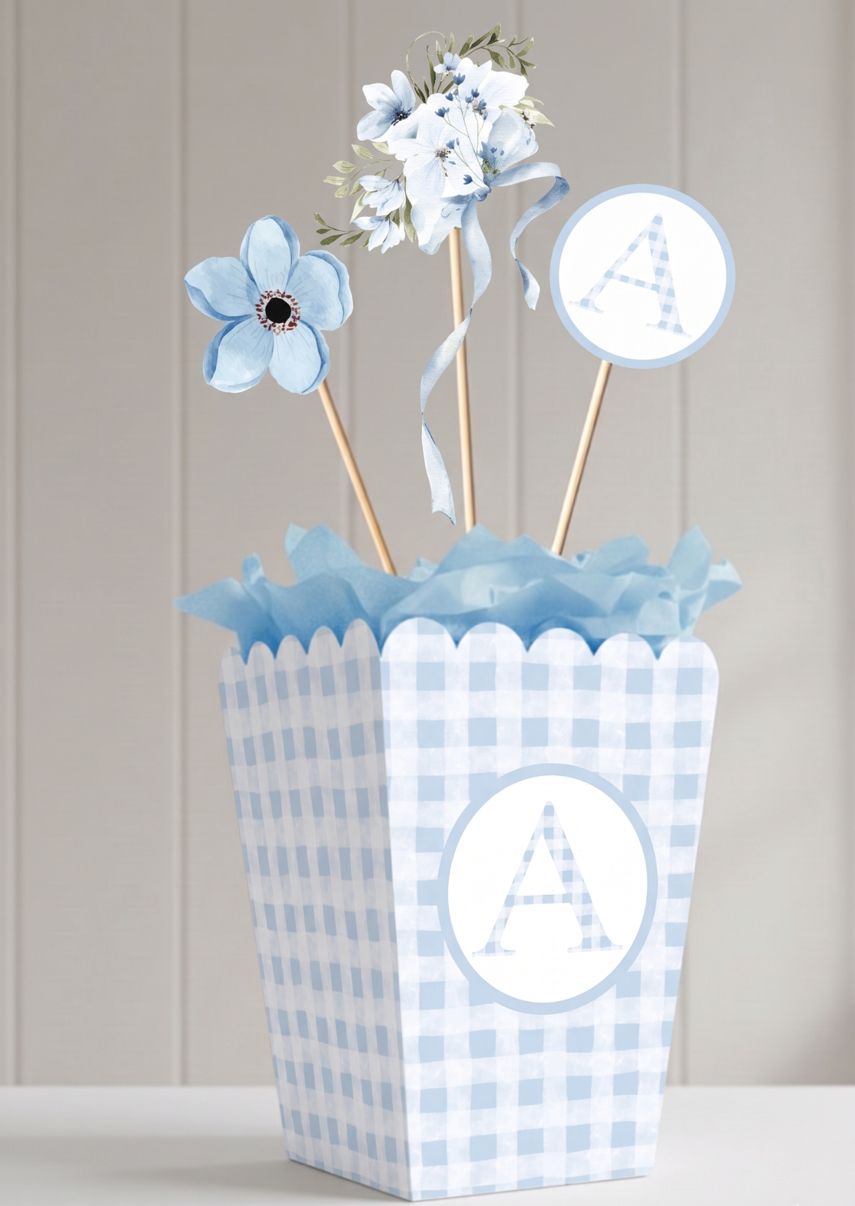 Διακοσμητικά centerpieces για τα τραπέζια συλλογής «Blooms in Blue»
