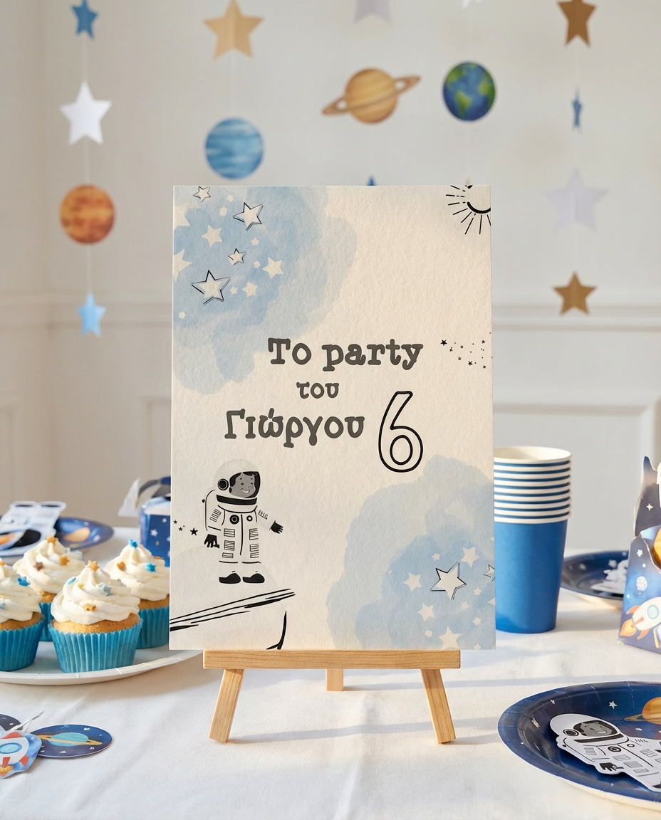 Επιγραφή party συλλογής «Outer Space»