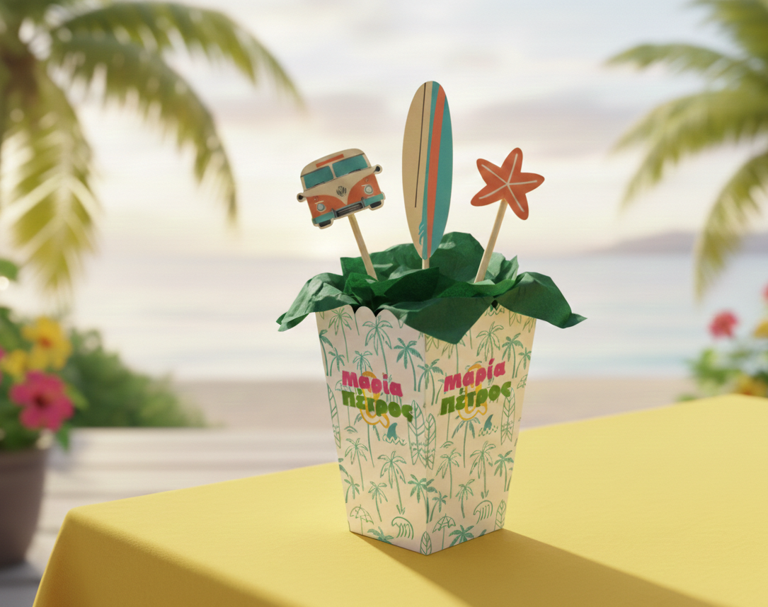 Διακοσμητικά centerpieces για τα τραπέζια συλλογής «Surf Beach Club»