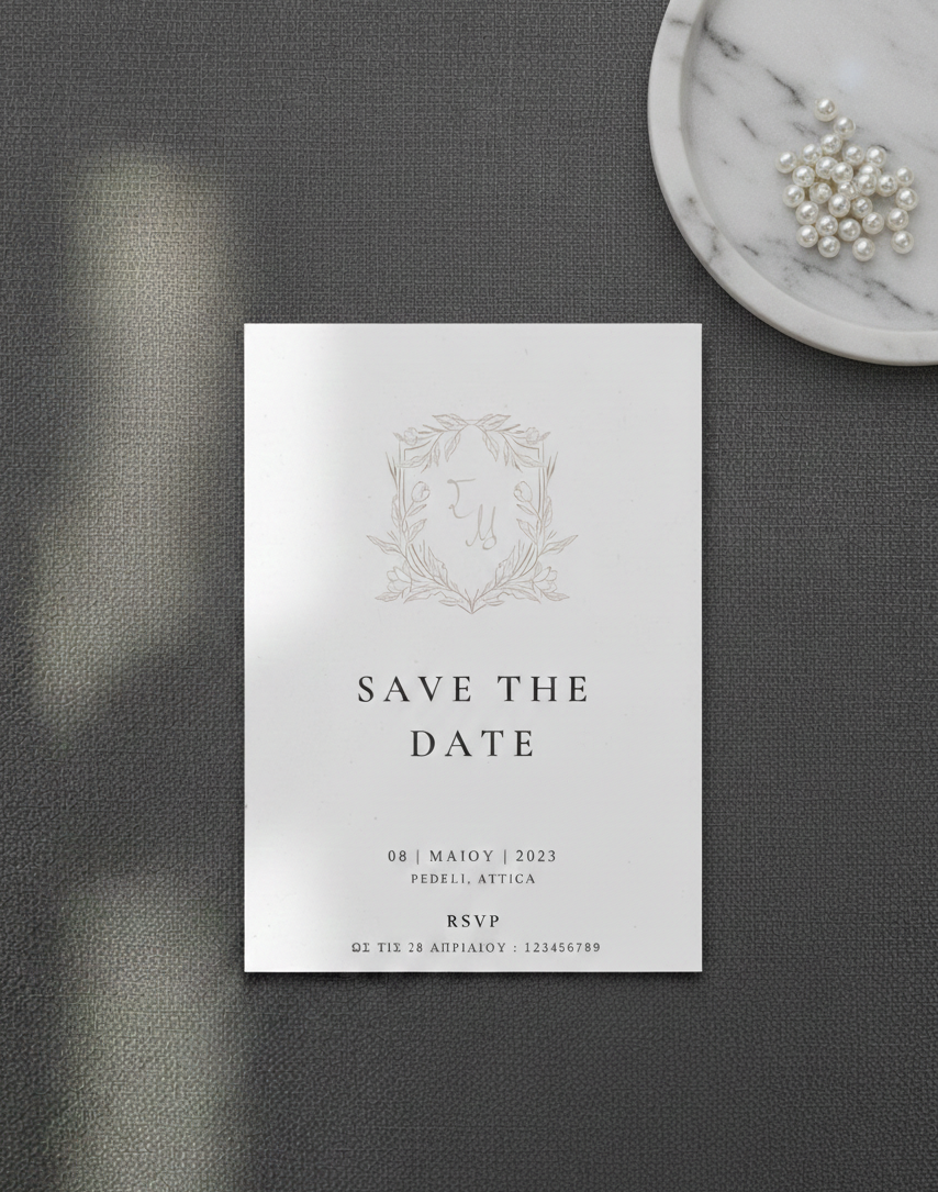 Κάρτα Save the date συλλογής «Marble Effect»