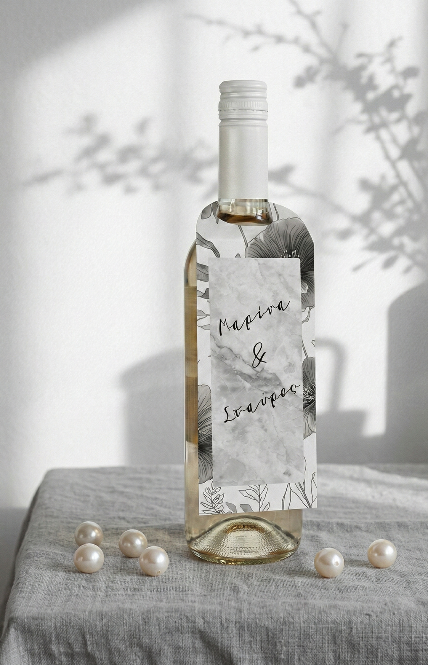 Ετικέτα για μπουκάλι κρασιού συλλογής «Marble Effect»