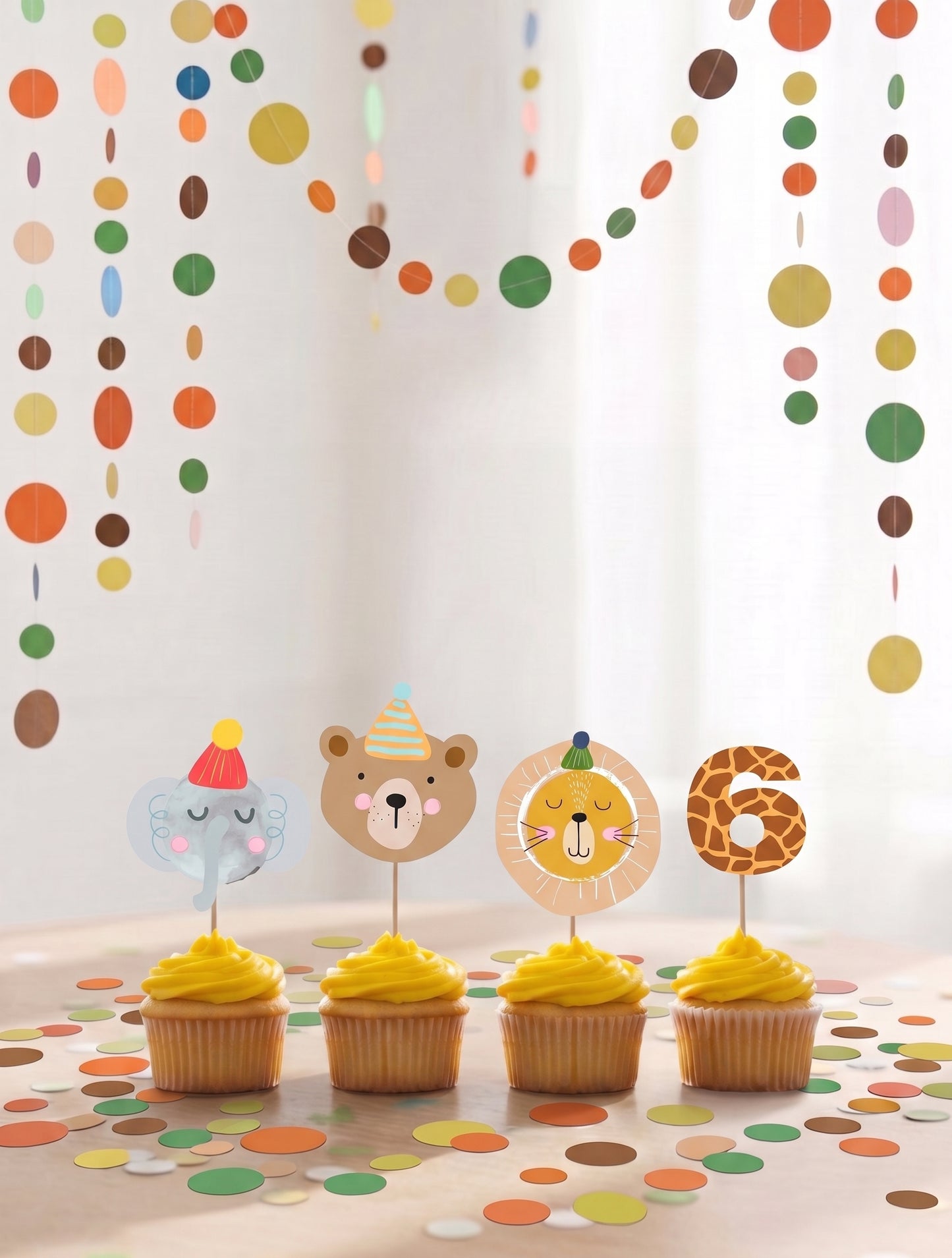 Διακοσμητικά φαγητού/cupcakes συλλογής «Party Animals»