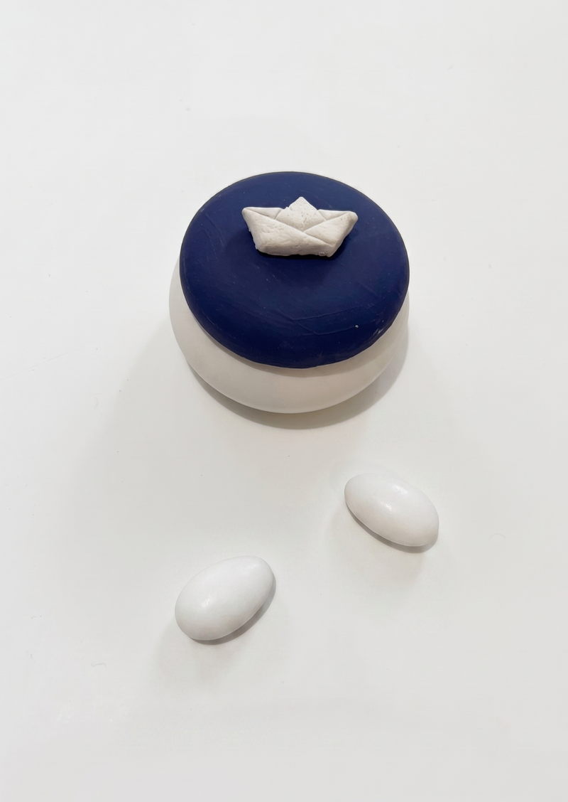 Κεραμική μπομπονιέρα βάπτισης συλλογής «Little Sailor»