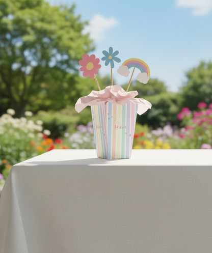 Διακοσμητικά centerpieces για τα τραπέζια συλλογής «She's like a Rainbow»