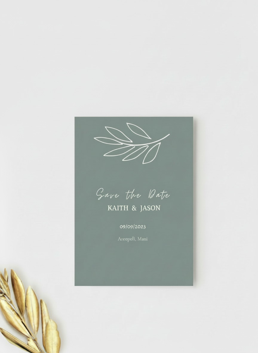 Κάρτα Save the date συλλογής «Olive Grove»