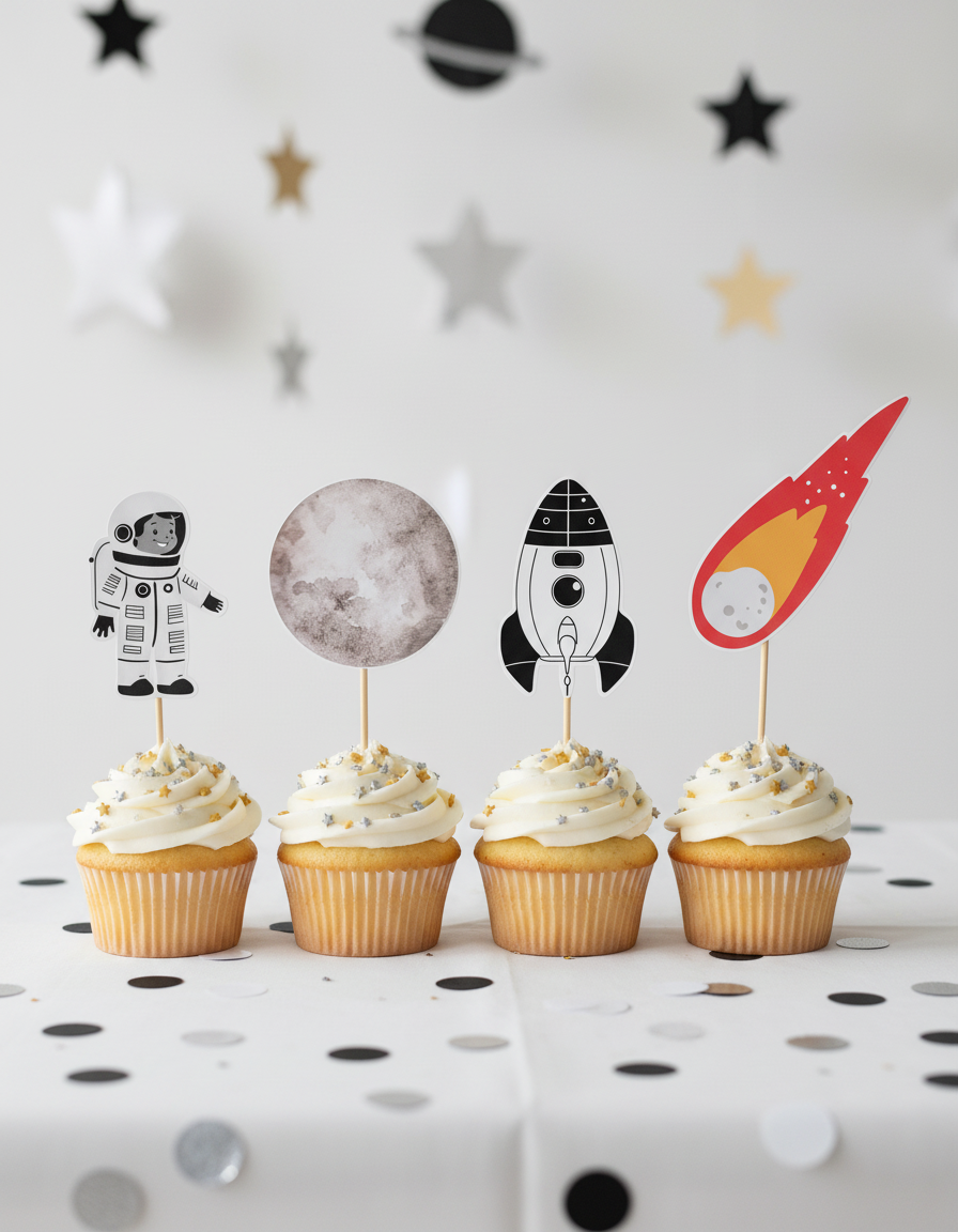 Διακοσμητικά φαγητού/cupcakes συλλογής «Outer Space»