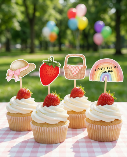 Διακοσμητικά φαγητού/cupcakes συλλογής «Nice day for a Picnic»