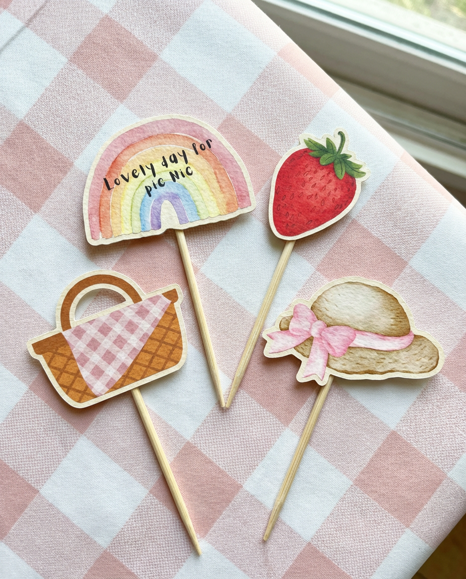 Διακοσμητικά φαγητού/cupcakes συλλογής «Nice day for a Picnic»