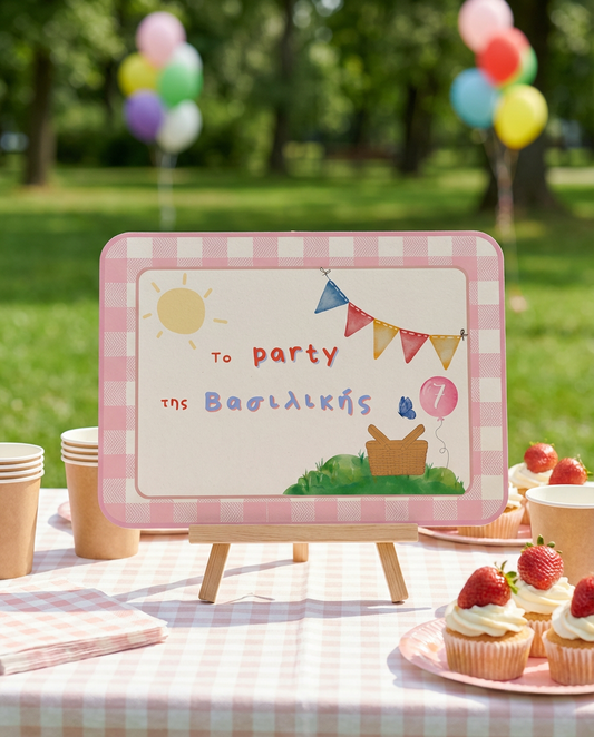 Επιγραφή party συλλογής «Nice day for a Picnic»