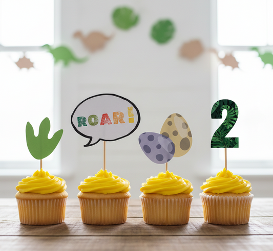 Διακοσμητικά φαγητού/cupcakes συλλογής «Roar little Dino»