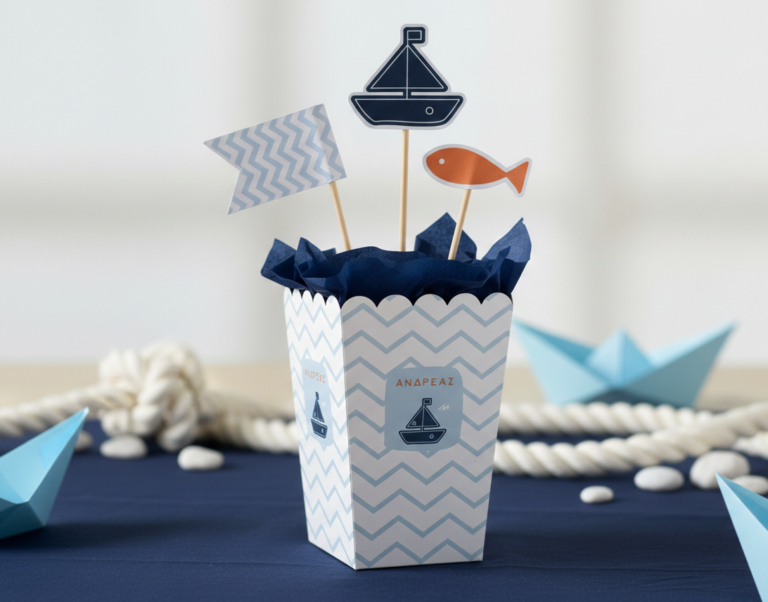 Διακοσμητικά centerpieces για τα τραπέζια συλλογής «Let's go Fishing»