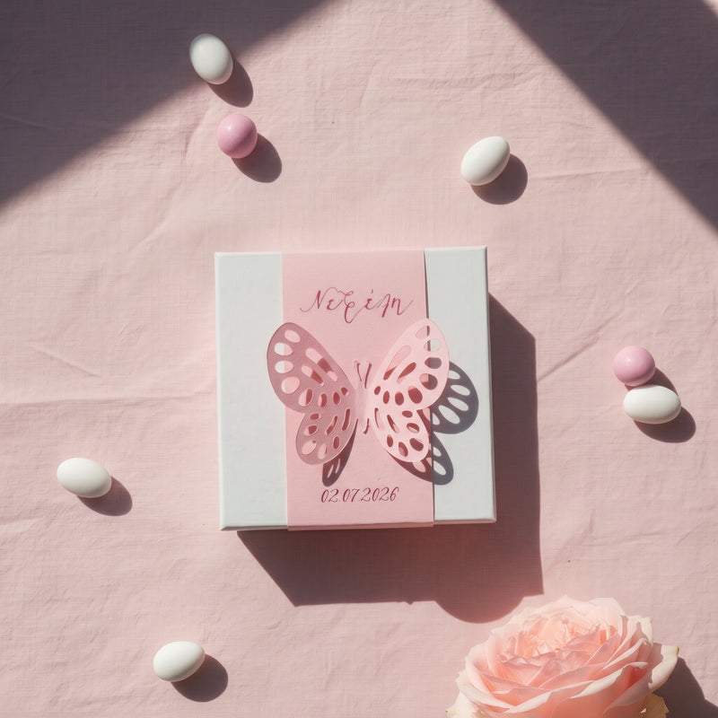 Μπομπονιέρα βάπτισης συλλογής «Fly high little Butterfly»