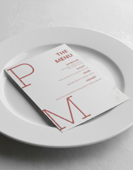 Κάρτες Μενού συλλογής «Terracotta Splash»