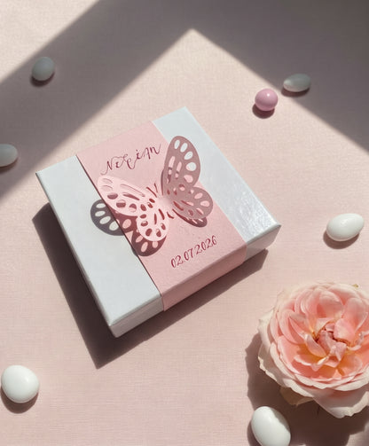 Μπομπονιέρα βάπτισης συλλογής «Fly high little Butterfly»