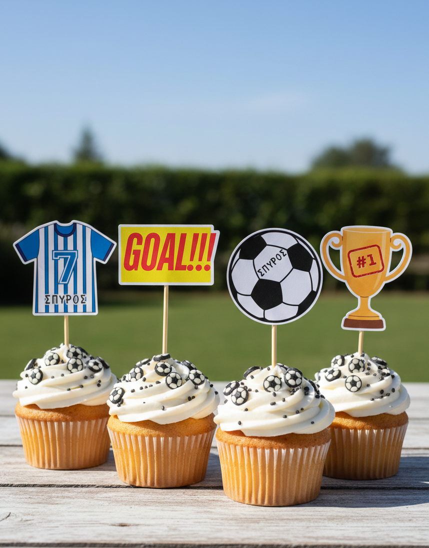 Διακοσμητικά φαγητού/cupcakes συλλογής «Goaaa!»
