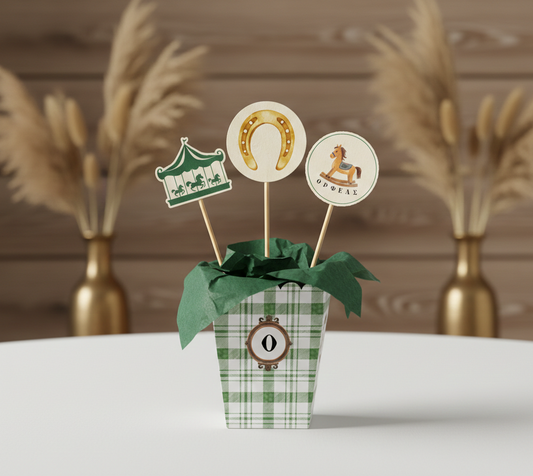 Διακοσμητικά centerpieces για τα τραπέζια συλλογής «Vintage rocking Horse»