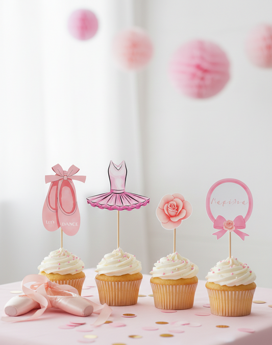 Διακοσμητικά φαγητού/cupcakes συλλογής «Ballet Class»
