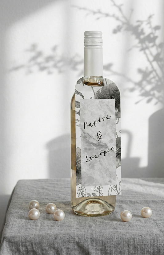 Ετικέτα για μπουκάλι κρασιού συλλογής «Marble Effect»