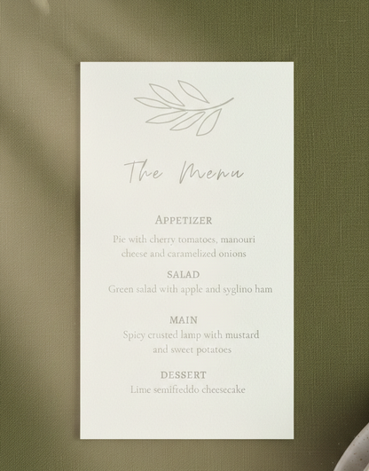 Κάρτες Μενού συλλογής «Olive Grove»