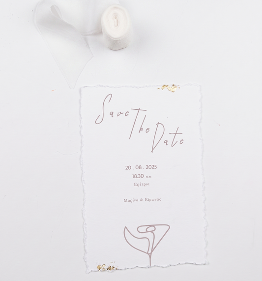 Κάρτα Save the date συλλογής «La vie en Rose»