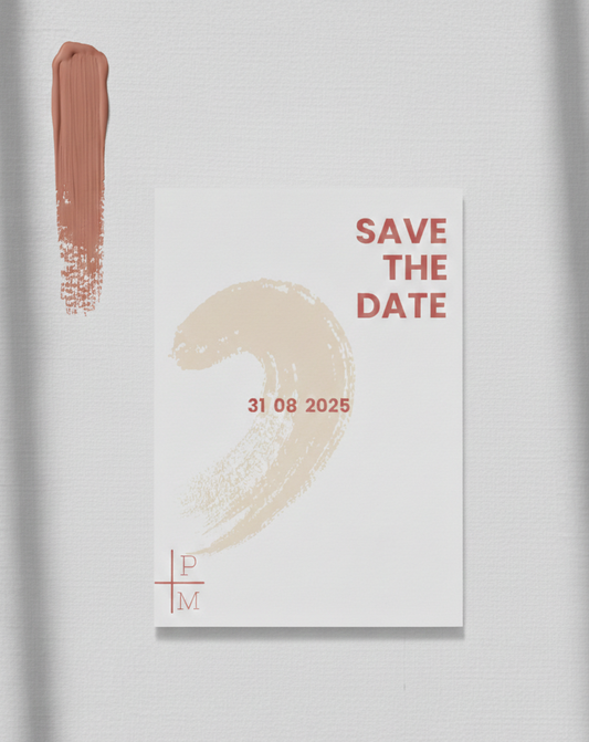 Κάρτα Save the date συλλογής «Terracotta Splash»